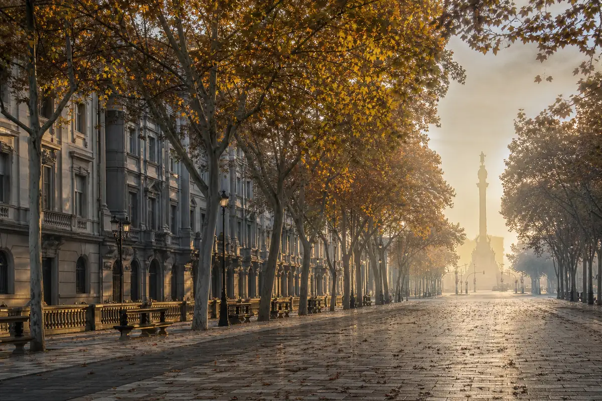 Andrássy Avenue in autumn, on the way to Heroes' Square